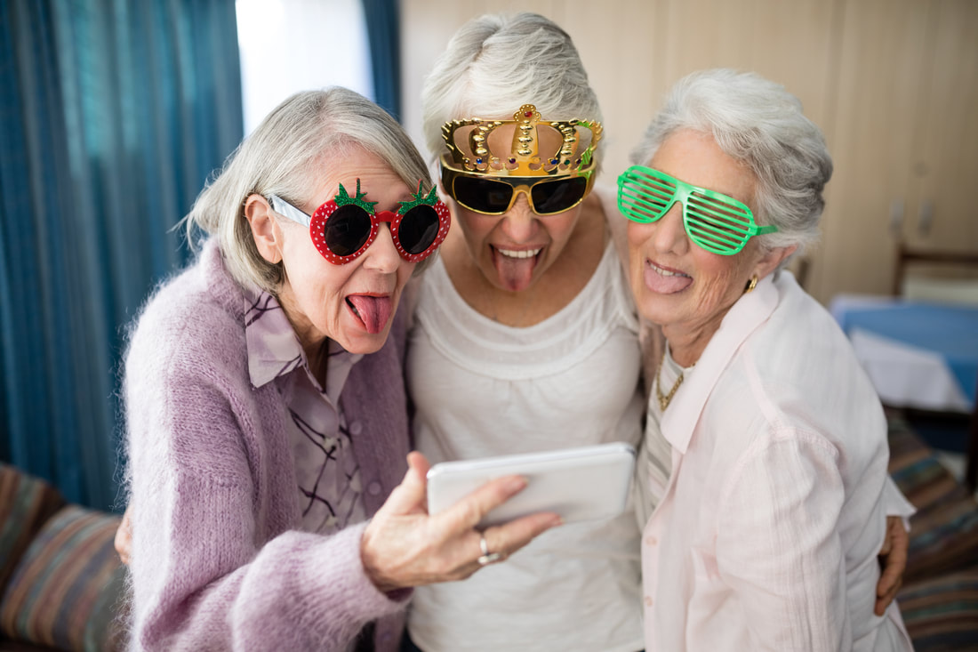 senior residents having fun